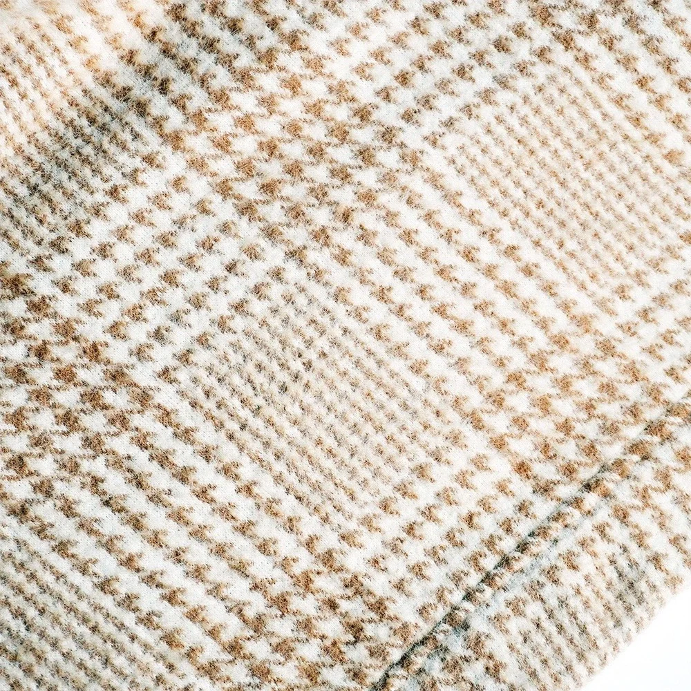 Greylin Cozy Houndstooth Shacket Jacket Tan Cream Plaid Oversized Plus 2X‎ XXL - Picture 6 of 9